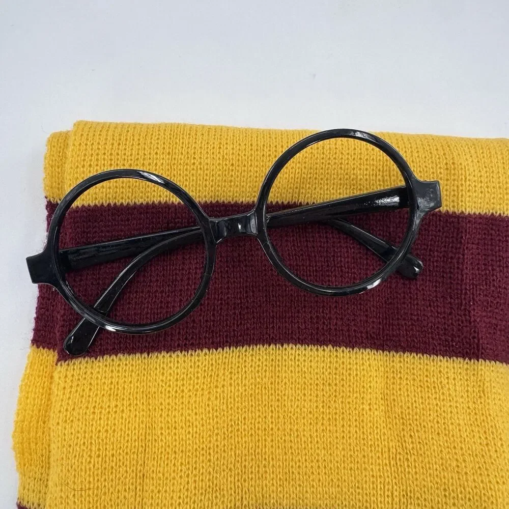 Harry Potter Gryffindor Scarf Knit House Crest Glasses Wand Cosplay Halloween